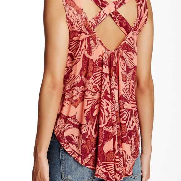 Free People Sugar Cane Blouse RED - Picture 3 of 6